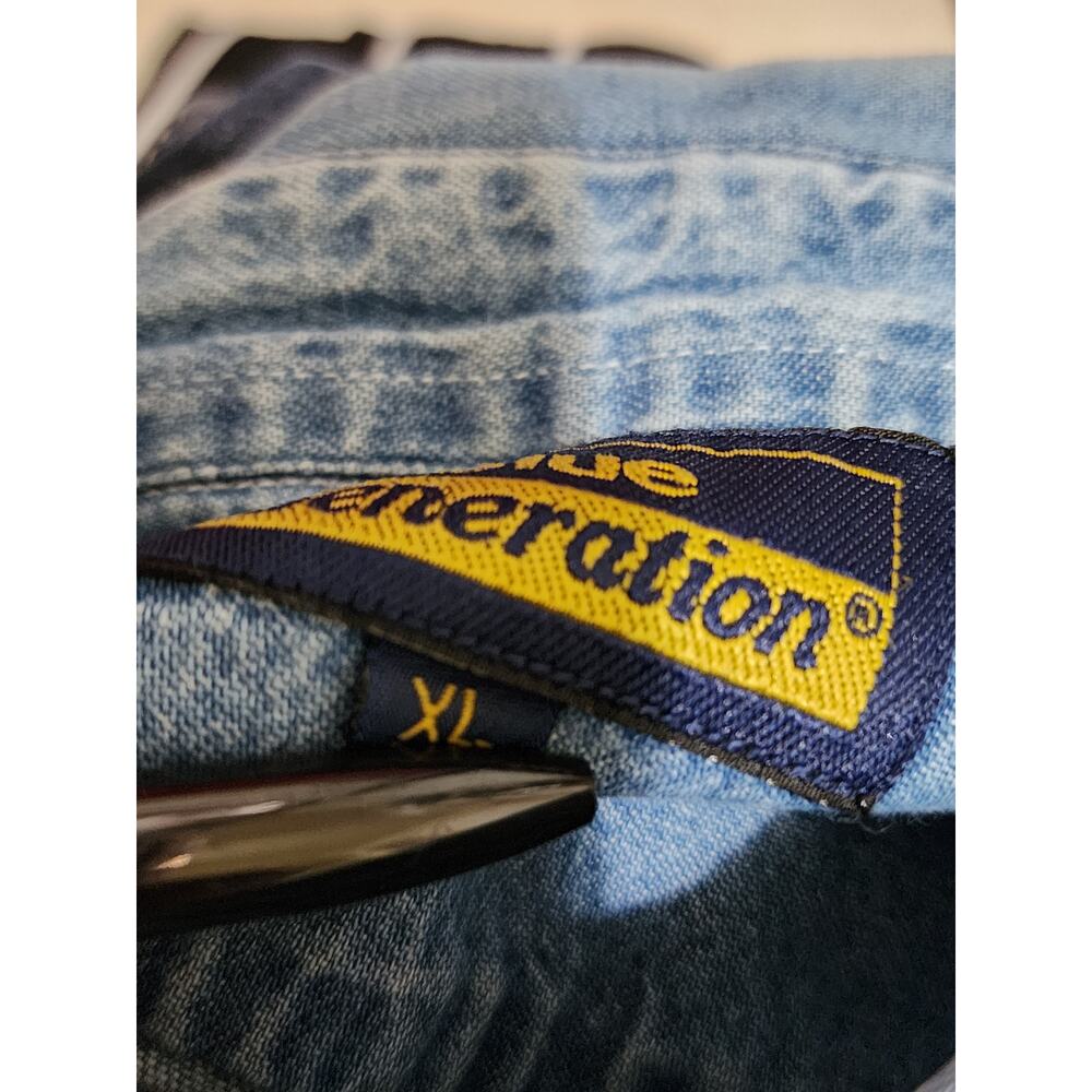 Blue Generation Women Denim Short Sleeve Shirt XL Jeans Grandma's Little Campers - Picture 13 of 13